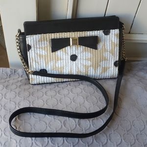 Kate Spade Leather Straw Floral Crossbody